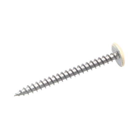 PARAFUSO dobradiça 4,5X50 rosca total TORX T20 Aço zinco branco LAQ RAL9010 branco puro