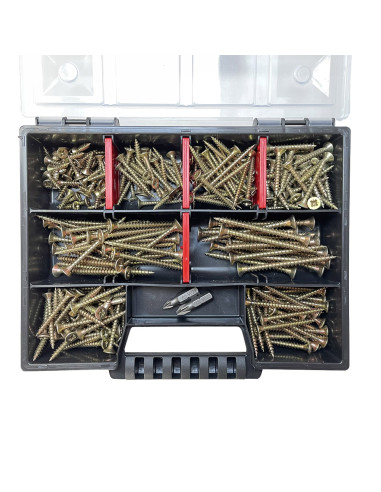 Sortido 280 Parafuso de madeira aglomerado cabeça fresada TORX cut ponto antifenda tipo 17 Dicromato