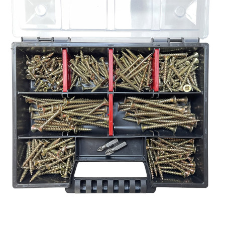 Sortido 280 Parafuso de madeira aglomerado cabeça fresada TORX cut ponto antifenda tipo 17 Dicromato
