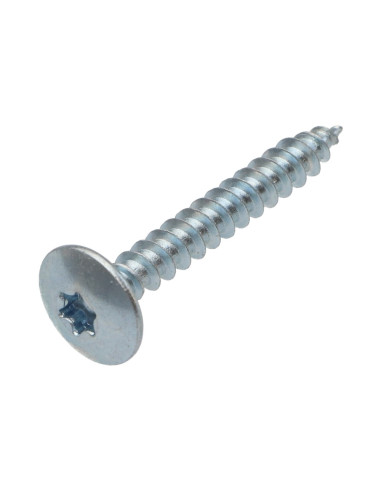 PARAFUSO dobradiça 6X60 rosca parcial TORX T30 Aço zinco branco
