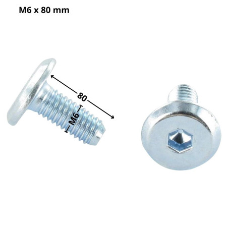 Parafuso de metais liso chave de 4 M6X80 Aço zinco branco