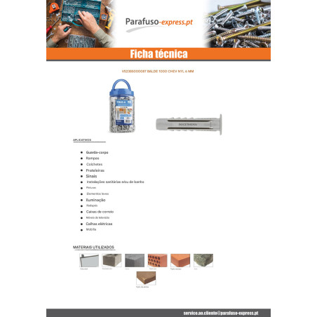 Balde de 1000 Bucha Nylon 6 - Parafuso Express
