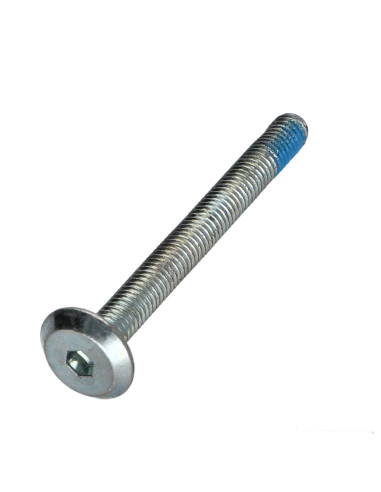 Parafuso de metais liso chave de 4 M6X60 Freio roscado Aço zinco branco