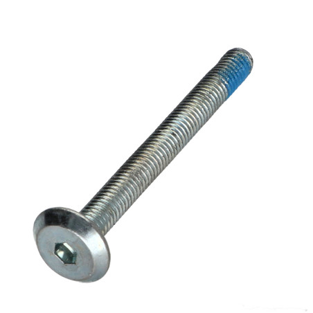 Parafuso de metais liso chave de 4 M6X60 Freio roscado Aço zinco branco