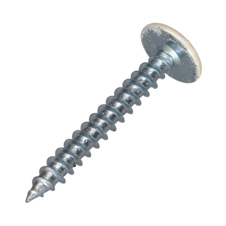 PARAFUSO dobradiça 6X35 rosca parcial TORX T30 Aço zinco branco lacado a branco RAL9010 branco puro