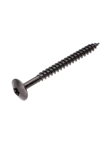 PARAFUSO dobradiça 6X70 rosca parcial TORX T30 Aço zinco preto