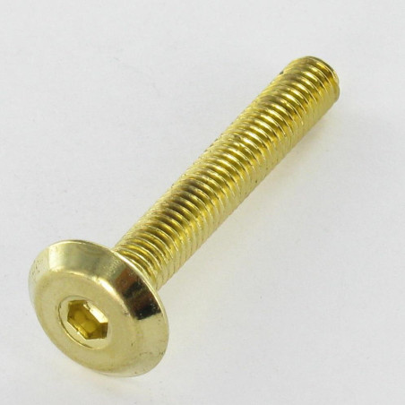 Parafuso de metais liso chave de 4 M6X60 Aço latonado