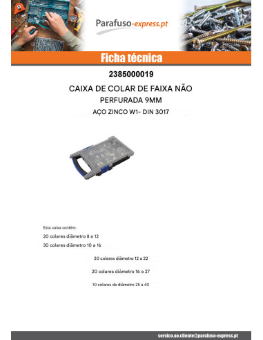 Sortido 100 Abraçadeira de aperto BANDA 9 - Parafuso Express