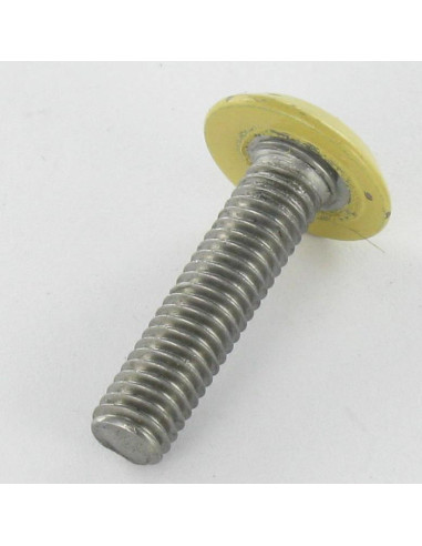 Parafuso de metais liso chave de 4 M6X25 Aço zinco branco cabeça RAL1002