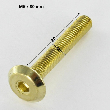Parafuso de metais liso chave de 4 M6X80 Aço latonado