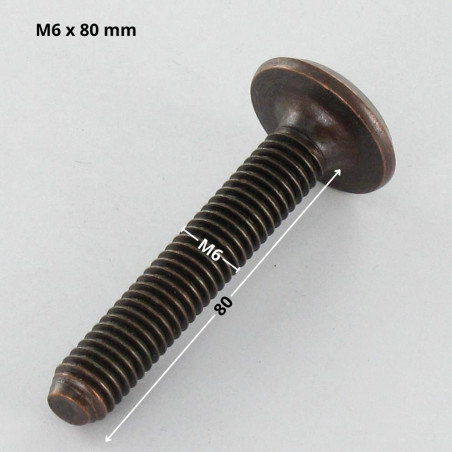 Parafuso de metais liso chave de 4 M6X80 aço bronze