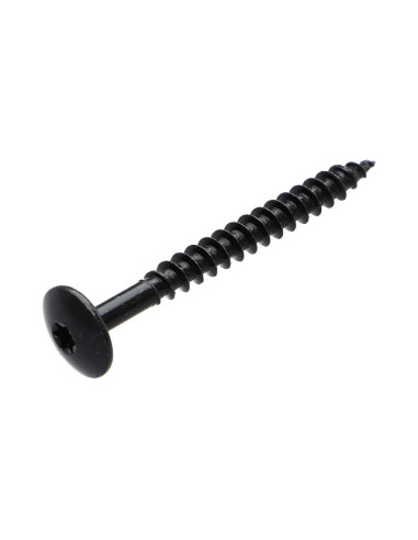 PARAFUSO dobradiça 7X70 rosca parcial TORX T30 Aço zinco preto
