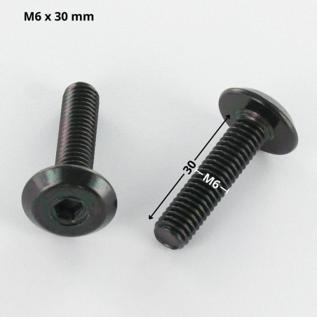 Parafuso de metais liso chave de 4 M6X30 Aço zinco preto