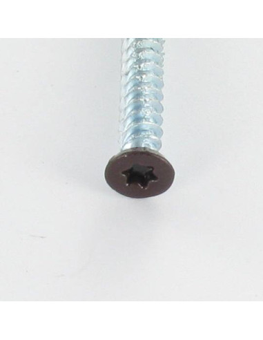 Parafuso Betão cabeça fresada VERMELHO 7,5 x 120 TORX T30 Aço zinco branco RAL8017 castanho chocolate