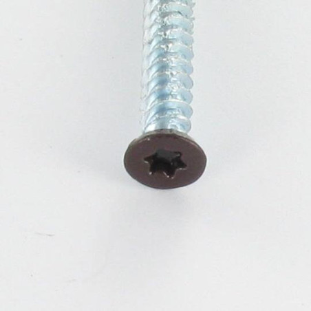 Parafuso Betão cabeça fresada VERMELHO 7,5 x 120 TORX T30 Aço zinco branco RAL8017 castanho chocolate