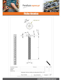 Parafuso de metais liso chave de 4 M6X90 Freio roscado Aço zinco preto 2