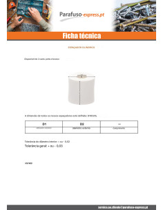 Espaçador cilíndrica 6,4 x 16 x 4 polietileno preto 2