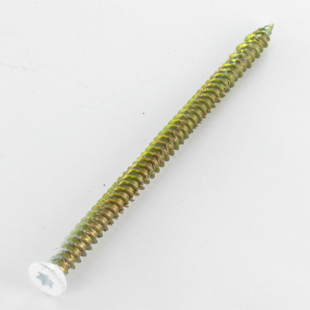 Parafuso Betão cabeça fresada VERMELHO 7,5 x 120 TORX T30 Dicromato RAL9016 branco de sinalização