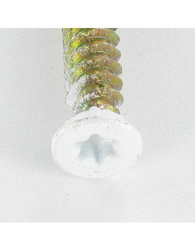 Parafuso Betão cabeça fresada VERMELHO 7,5 x 120 TORX T30 Dicromato RAL9016 branco de sinalização