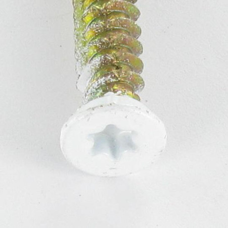 Parafuso Betão cabeça fresada VERMELHO 7,5 x 120 TORX T30 Dicromato RAL9016 branco de sinalização
