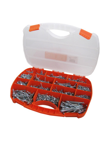 Sortido 1700 Parafusos de madeira e aglomerado TEKOR cabeça fresada TORX cut ponto antifenda tipo 17 Aço zinco