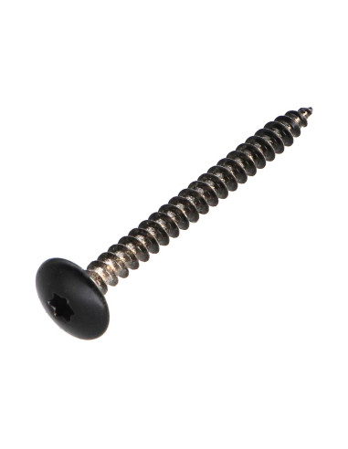 PARAFUSO dobradiça 4,5X50 rosca total TORX T20 Aço cromado RAL9005 preto escuro 30%