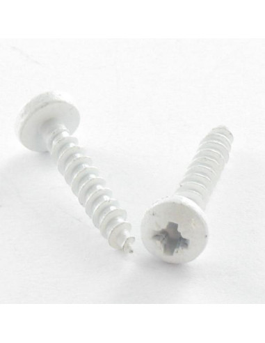 Parafuso de madeira aglomerado Aço inoxidável A2 cabeça redonda Pozi 3X20 microparafusos RAL9016 branco de