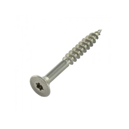 Parafuso de madeira aglomerado cabeça fresada 4X40 roscado sobre 25 TORX T20 Aço inoxidável A4