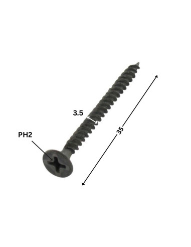 Parafusos para placas de gesso GFD Aço fosfatizado 3,5 x 35