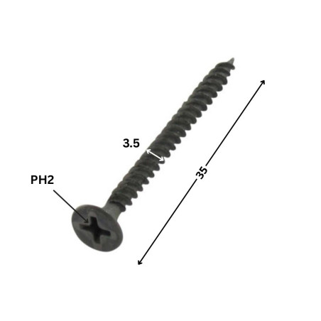 Parafusos para placas de gesso GFD Aço fosfatizado 3,5 x 35