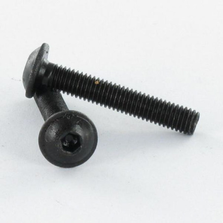 Parafuso de metais cabeça redonda larga hexagonal oco flange com gola chave de 4 M6X30 classe 10.9 Aço zinco preto