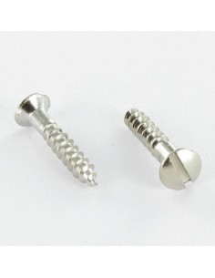 Parafuso de madeira Latão cromado cabeça fresada de panela sulcada 3,5 x 25
