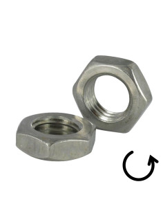 Porca hexagonal baixa hm/contraporca passo de rosca esquerda M5 Aço inoxidável A4 2
