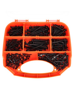 Sortido 280 Parafuso de madeira aglomerado cabeça fresada TORX Aço zinco preto Ponteira 2