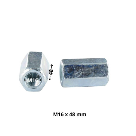 Mangas hexagonal M16X48 SPL 24 Aço zinco branco - Parafuso Express