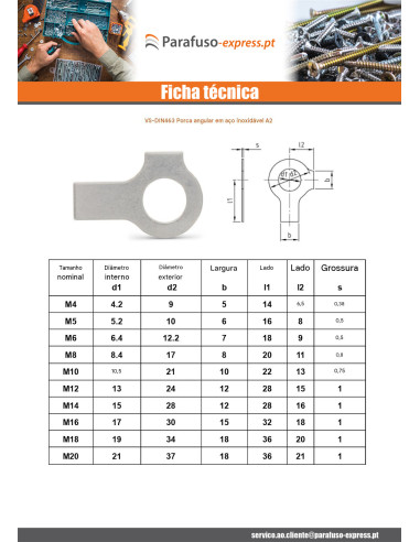 Freio D Porca Curva de diâmetro M22 Aço inoxidável A2