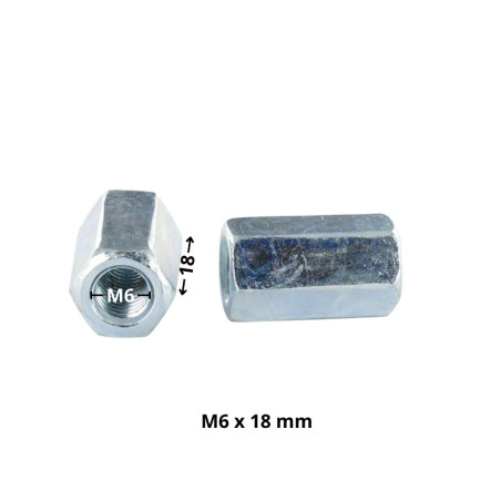 Mangas hexagonal M6X18 SPL 10 Aço zinco branco - Parafuso Express