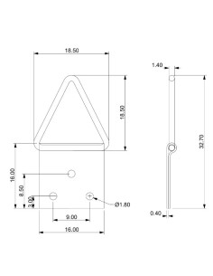 Suporte triangular para quadros 16MM Aço bruto - Parafuso Express 2