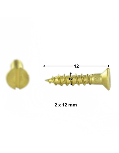 Parafuso de madeira Bronze cabeça fresada sulcada 2X12 microparafusos