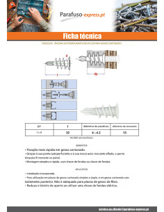 Bucha Nylon MÁQUINA AUTOPERFURANTE PLACA GESSO 13X32 2