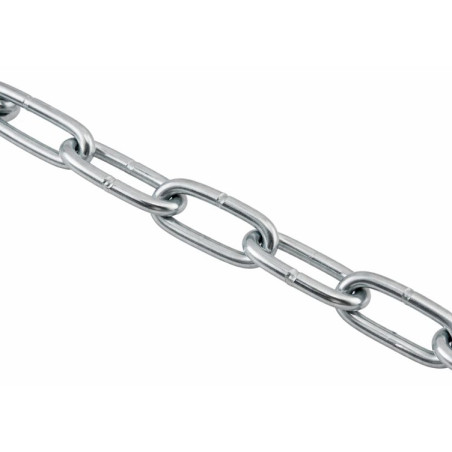 M Corrente direita LINK CRT 6MM Aço zinco branco (venda ao metro) forte resistência à corrosão Aço galvanizado a