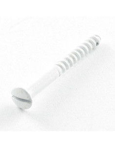Parafuso de madeira cabeça fresada de panela sulcada 4X30 Aço zinco branco lacado a branco 9010