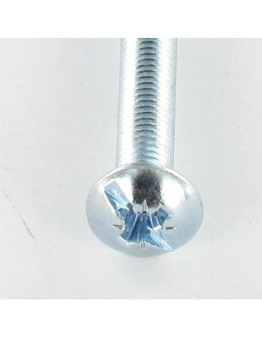 Parafuso de metais cabeça cabeça panela larga Pozi PZ7 / sulcada M8X16 Aço zinco branco