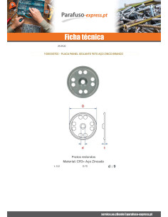 FOLHETO SINAL ISOLANTE 9X70 Aço zinco branco - Parafuso Express 2