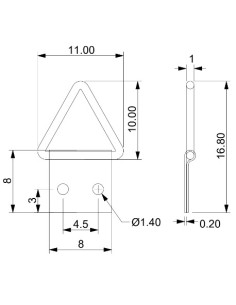 Suporte triangular para quadros 8MM Aço bruto - Parafuso Express 2