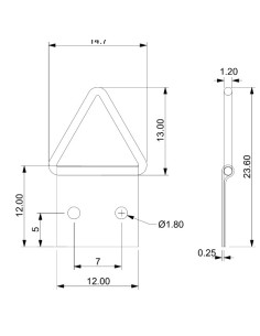 Suporte triangular para quadros 12MM Aço bruto - Parafuso Express 2