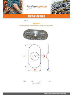 Rondela OVAL Fixação ISOLANTE 82X405,5X1 Aço zinco branco 2