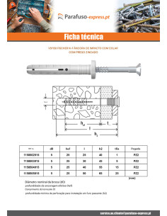 Bucha de golpe Nylon gola Fischer com prego N5X50-25F 2