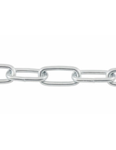 M Corrente direita com elos longos 2,5 mm (venda ao metro) Aço zinco branco