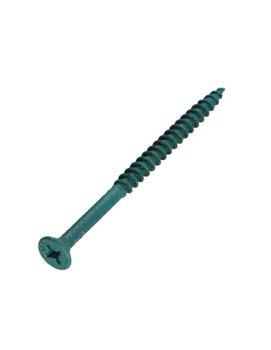 Parafuso de madeira aglomerado VBA3 cabeça fresada Pozi 4,5X70 rosca parcial Aço zinco branco LAQ Verde